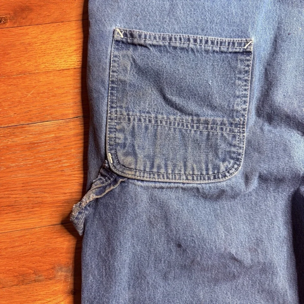 Carhartt Overalls Men's 38x34 Blue Denim Carpenter Bib Workwear Cotton R07 DST